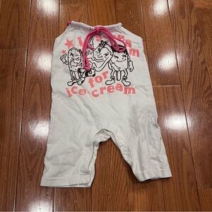 Girls Gold Rush Outfitters I Scream For Ice-Cream Halter Romper Size 6-12 Months